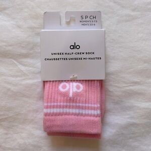 Alo Sweet Pink Half Crew Socks